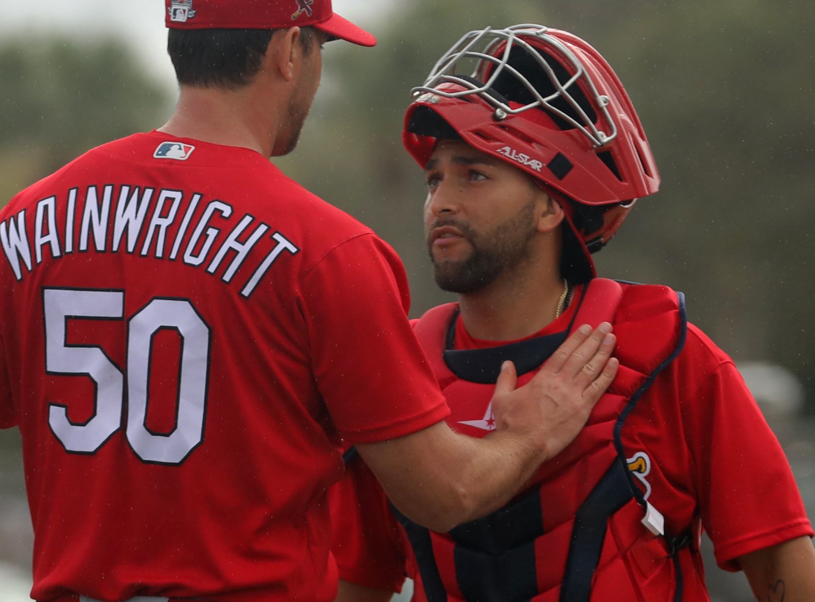 Rain shows during Saturday workout at Spring Training